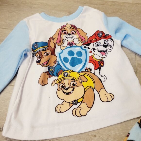 Paw Patrol Toddler Boys Sz 2T Long Sleeve Shirt Pants 2 pc Fleece Pajama Set - Picture 3 of 5